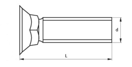 Śruba płuźna 10x35mm łeb stożkowy DIN605 - 1kg