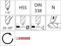 Wiertlo krete HSS DIN338N12,9mm 118G typ N 4xD A00212.9 TiN Tip Dormer