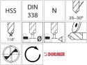 Wiertlo krete HSS DIN338N6,9mm 118G typ N 4xD A5106.9 TiN Dormer