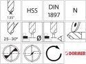 Wiertlo krót.HSS DIN1897N0,7mm 135G typ N 2,5xD A022.7 Dormer