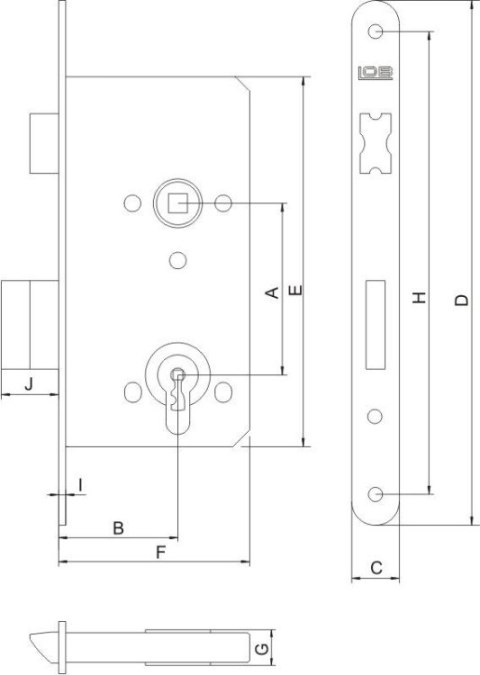 ZAMEK WPUSZCZANY LOB 60MM NA KLUCZ ZAMEK WPUSZCZANY LOB 60MM NA KLUCZ