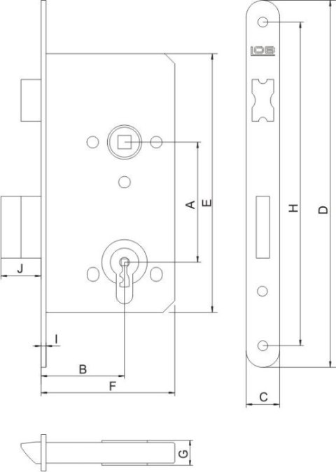 ZAMEK WPUSZCZANY LOB 90MM NA KLUCZ ZAMEK WPUSZCZANY LOB 90MM NA KLUCZ