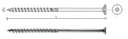 Wkręt do drewna z kołnierzem 6x300MM na TORX ocynk T30