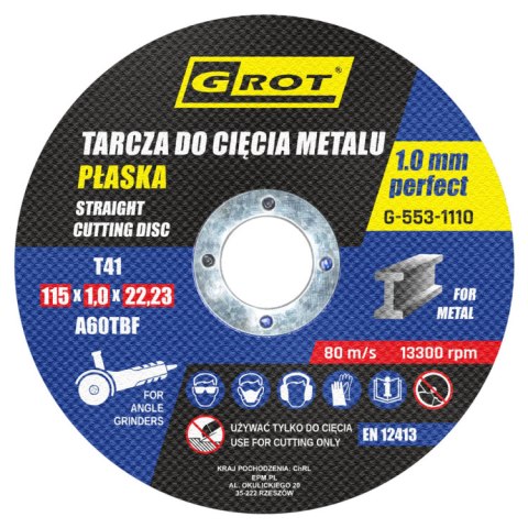 TARCZA PŁASKA T1A 115*1.0*22 KOPLET 10 SZTUK