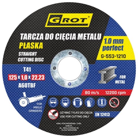 TARCZA PŁASKA T1A 125*1.0*22 KOPLET 10 SZTUK