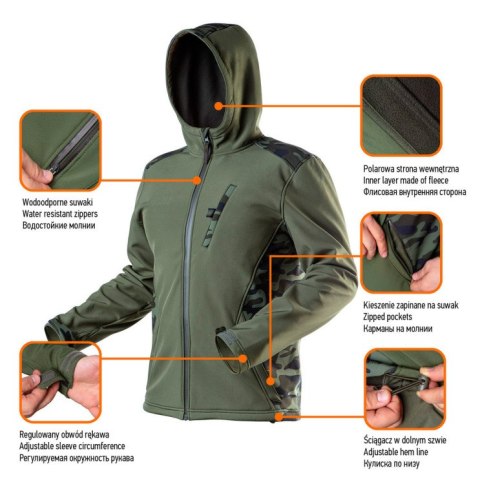 KURTKA SOFTSHELL CAMO L KURTKA SOFTSHELL CAMO L