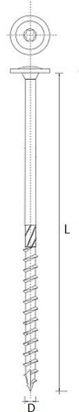 Wkręt do drewna z kołnierzem 8x140MM TORX T40-50sz