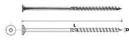 WOOD SCREW M8x180MM WITH TAPERED HEAD FOR TORX T40