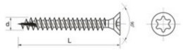 WKRĘT DO DREWNA 4x25MM Z ŁBEM STOŻKOWYM na TORX - 200szt