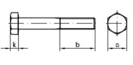 Śruba M10x60mm Oc łeb 6kątny kl. 5.8 DIN931 - 1kg