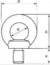 M14 x 2MM -Śruba z uchem ocynkowana DIN 580 1 szt M14 x 2MM -Śruba z uchem ocynkowana DIN 580 1 szt