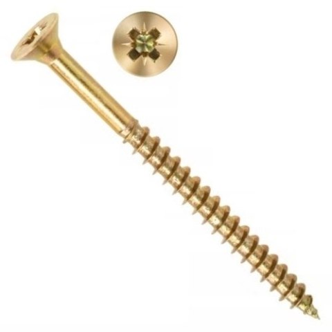 Wood screw 4.5x60MM galvanized gold incomplete thread - 1kg