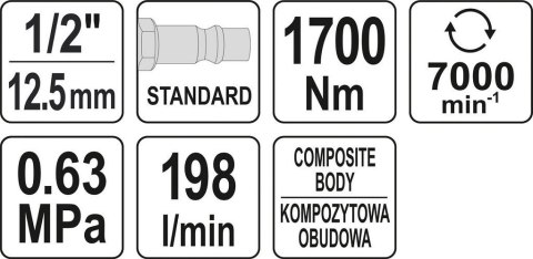 KLUCZ PNEUMATYCZNY 1/2 1700NM KLUCZ PNEUMATYCZNY 1/2 1700NM