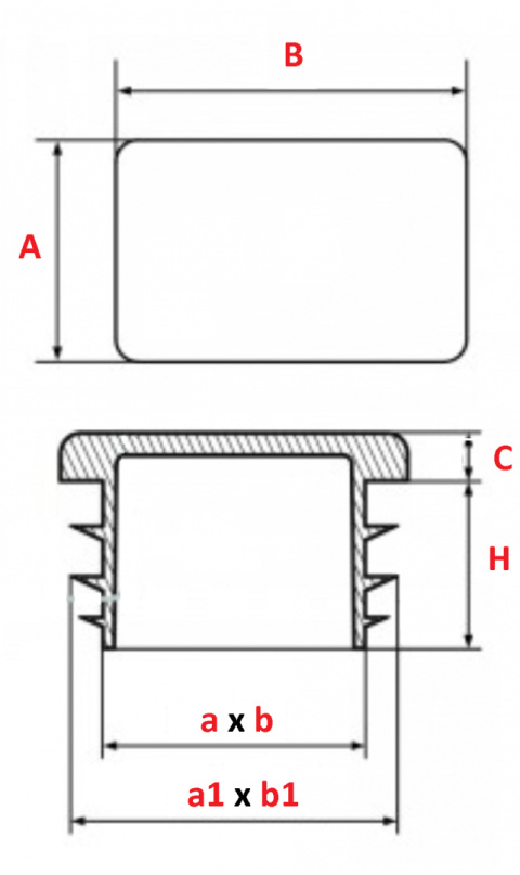 ZAŚLEPKA 20X30mm o profilu prostokątnym ZP 409 ZAŚLEPKA 20X30mm o profilu prostokątnym ZP 409