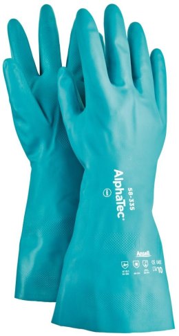 Rękawice chemiczne AlphaTec 58-335 z połoką nitrylową, rozmiar 9 Ansell (12 par)