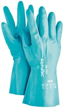 Rękawice chemiczne AlphaTec AQUADRI 58-330 z powłoką nitrylową, rozmiar 9 Ansell (12 par)