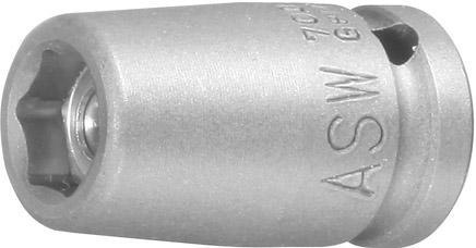 Udarowa koncowka wymiennaklucza nasadowego, z magnesem 1/4" 10mm ASW
